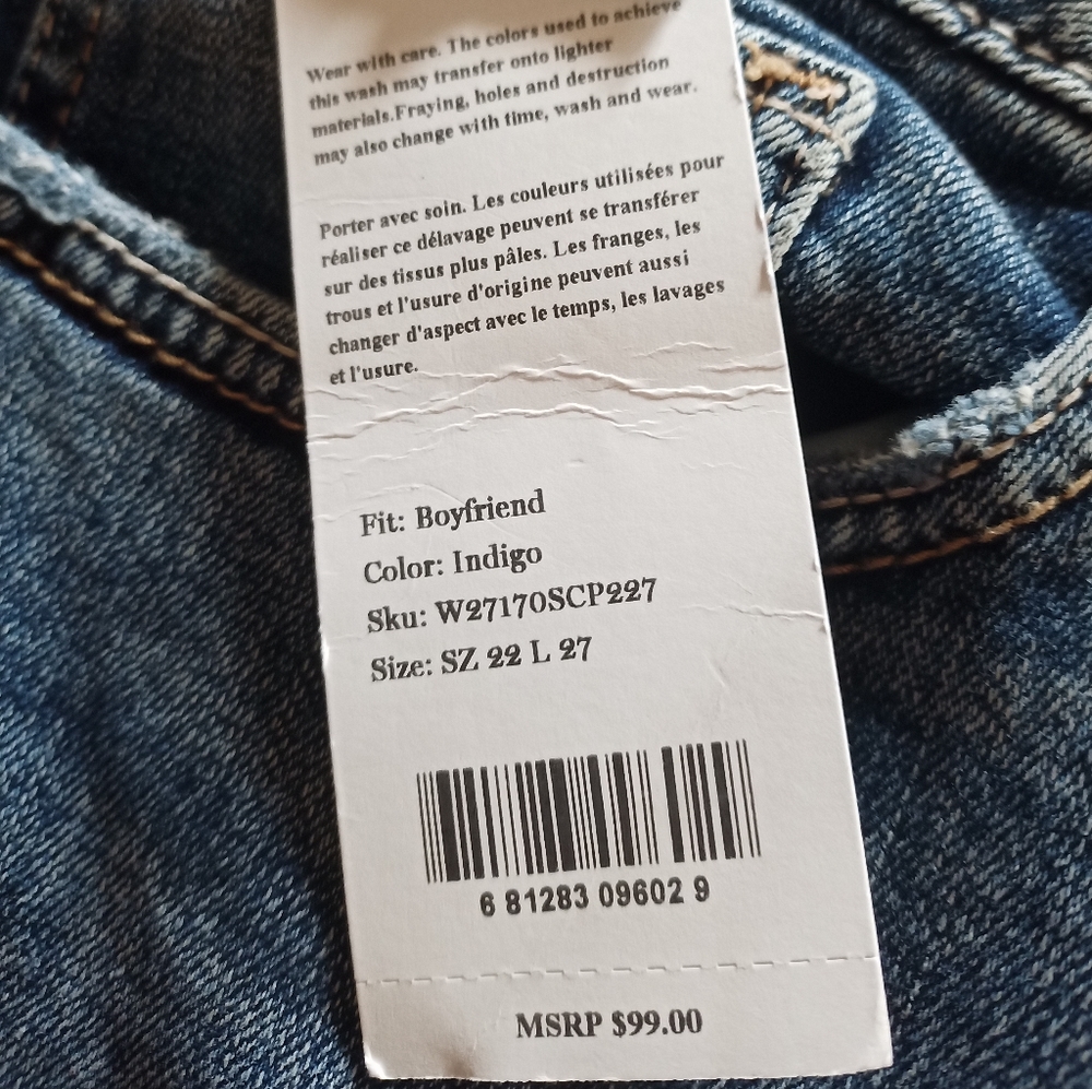 Women's SILVER JEANS BOYFRIEND Midrise Straight leg Relaxed fit Distresed